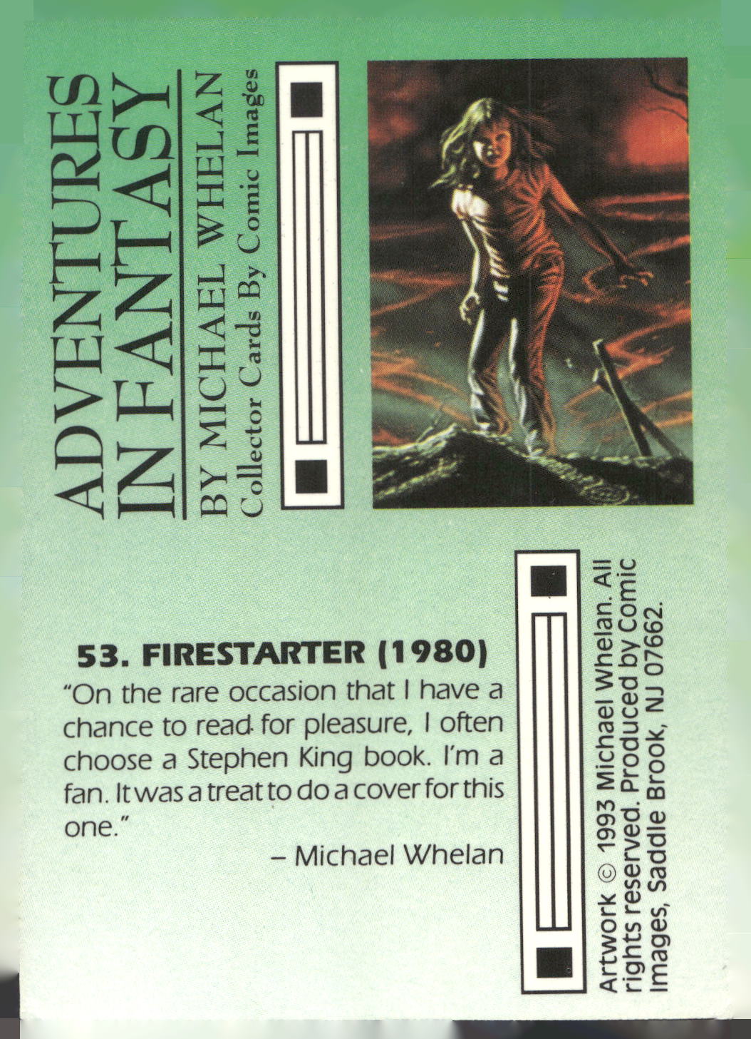 1993 Comic Images Michael Whelan Adventures in Fantasy #53 Firestarter