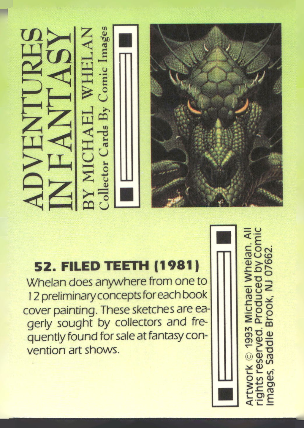 1993 Comic Images Michael Whelan Adventures in Fantasy #52 Filed Teeth
