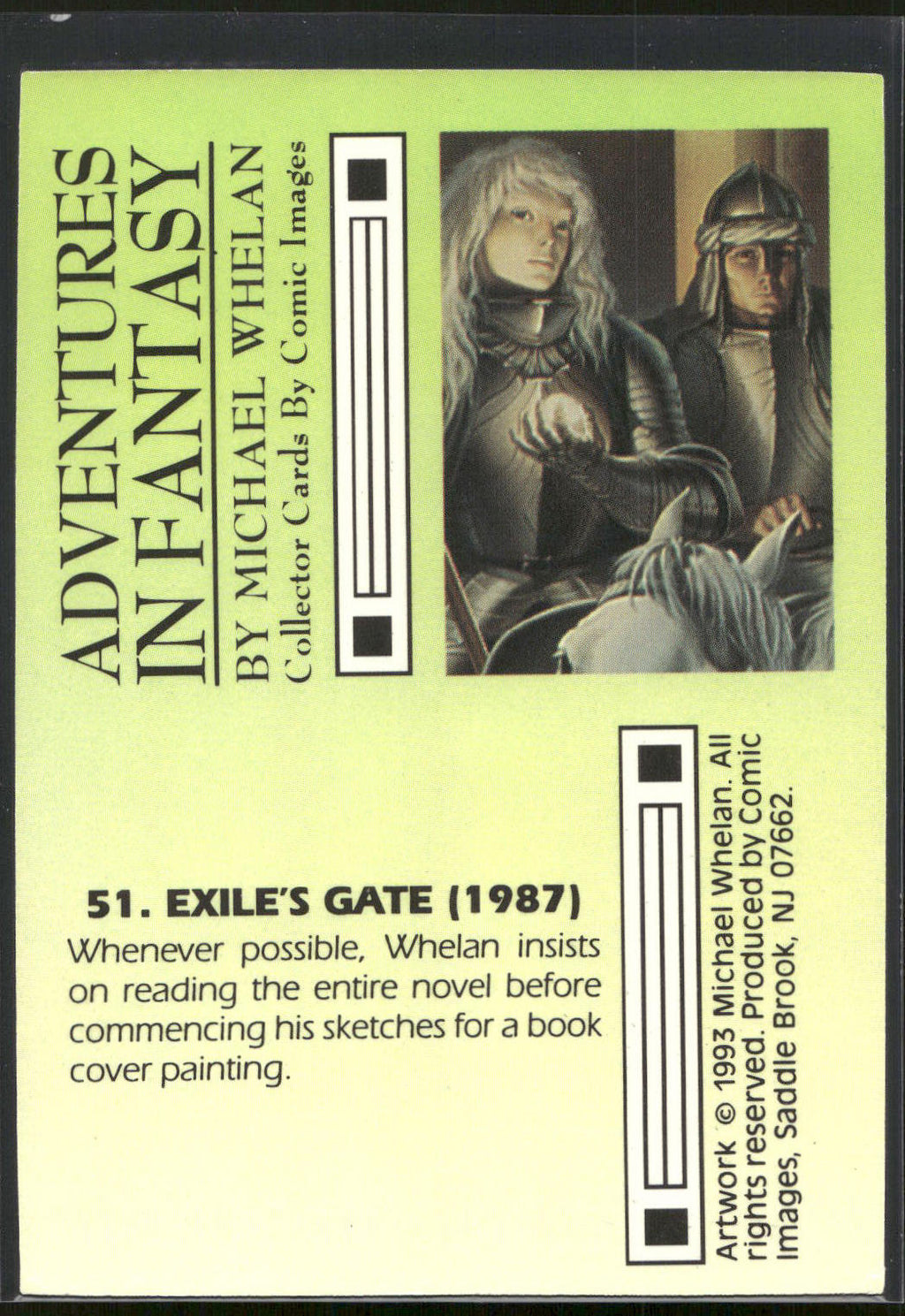 1993 Comic Images Michael Whelan Adventures in Fantasy #51 Exile's Gate