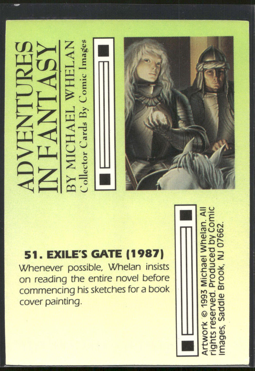 1993 Comic Images Michael Whelan Adventures in Fantasy #51 Exile's Gate