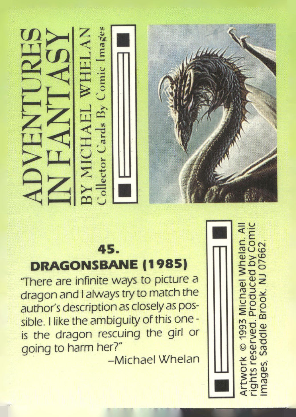 1993 Comic Images Michael Whelan Adventures in Fantasy #45 Dragonsbane