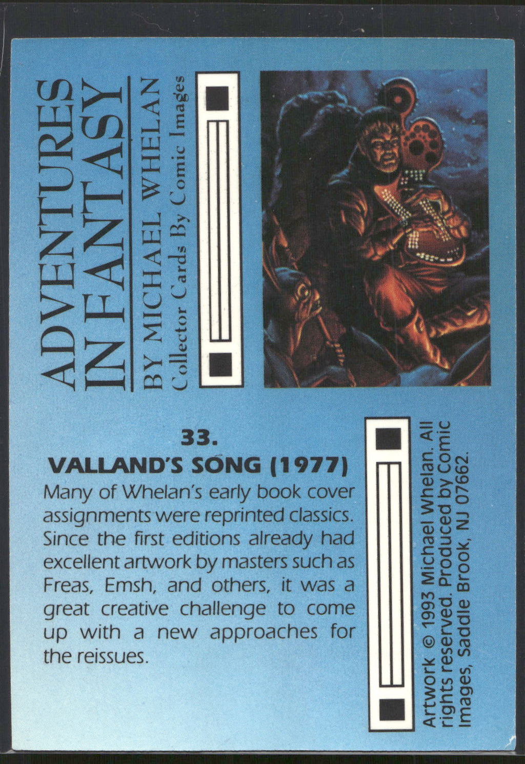 1993 Comic Images Michael Whelan Adventures in Fantasy #33 Valland's Song