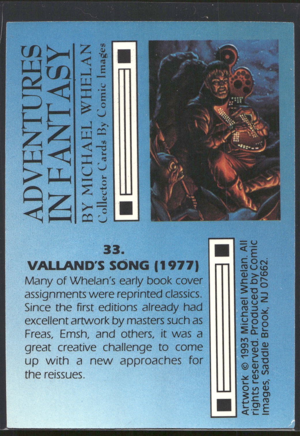 1993 Comic Images Michael Whelan Adventures in Fantasy #33 Valland's Song