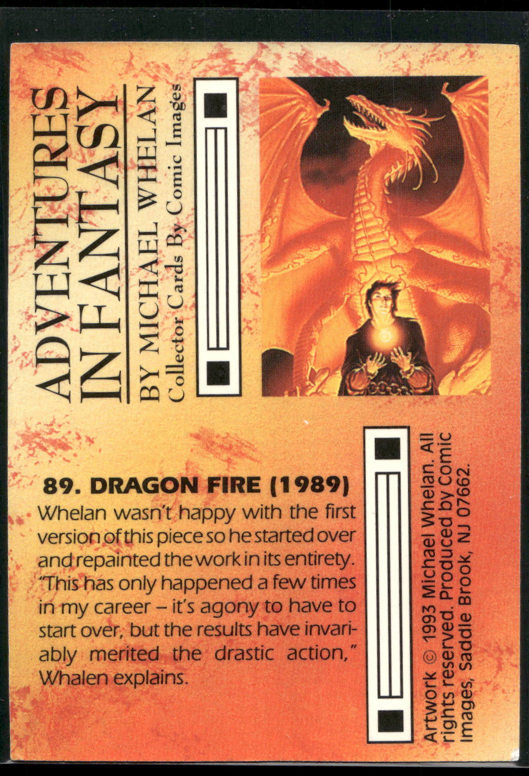 1993 Comic Images Michael Whelan Adventures in Fantasy #89 Dragon Fire