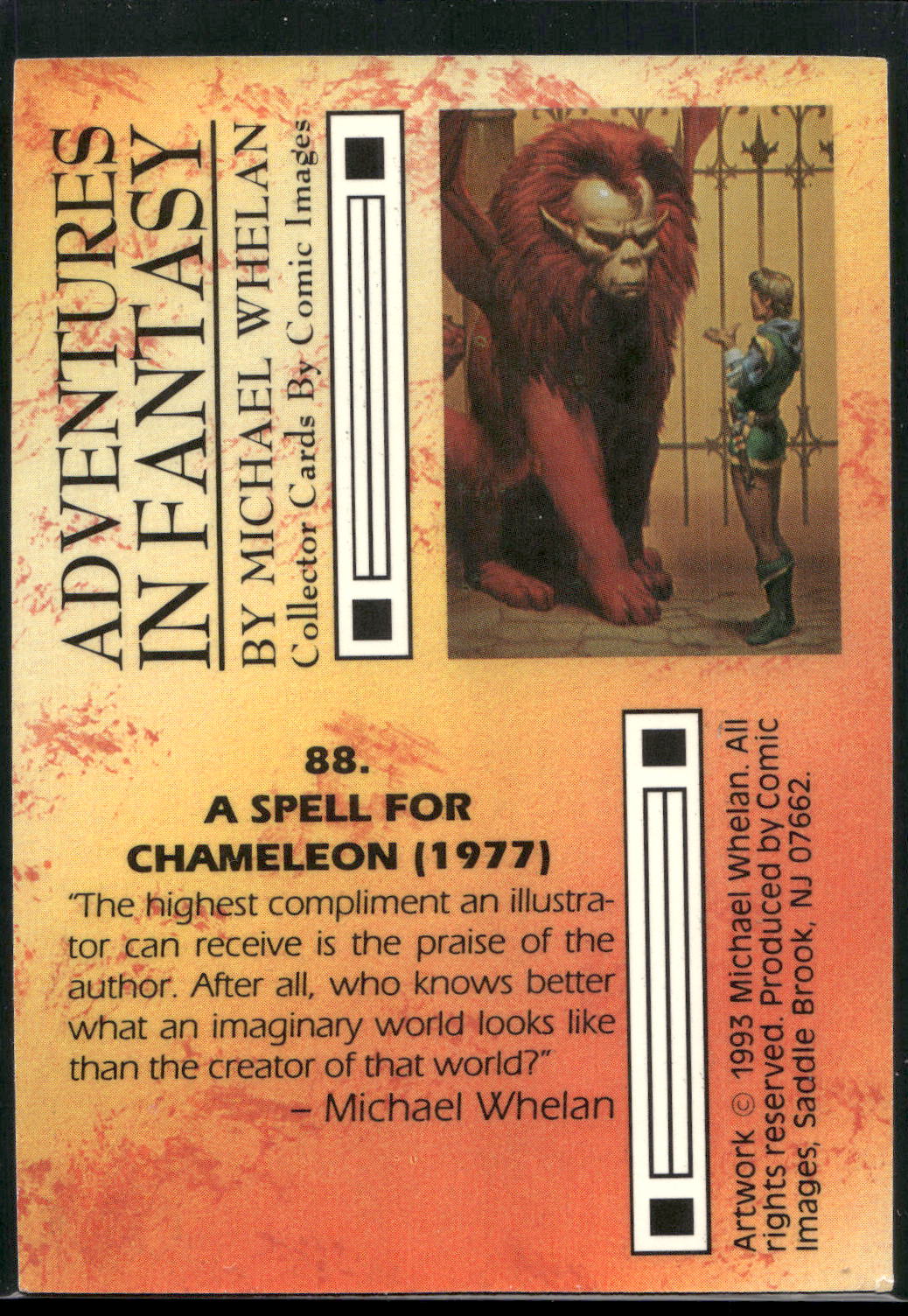 1993 Comic Images Michael Whelan Adventures in Fantasy #88 A Spell for Chameleon