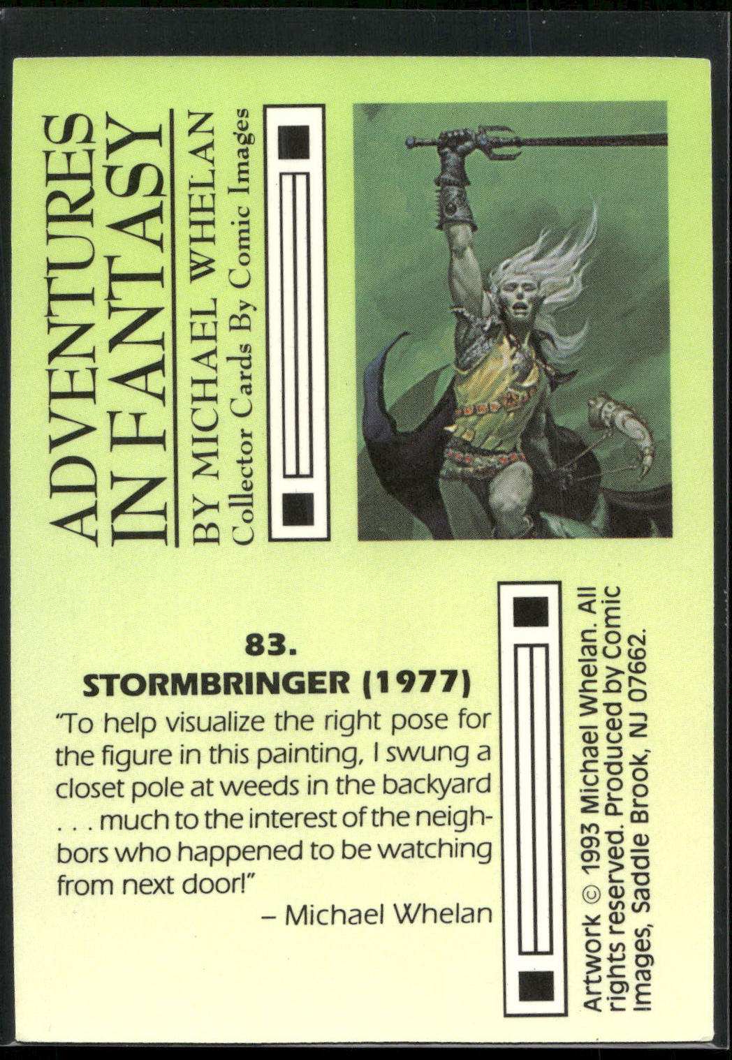 1993 Comic Images Michael Whelan Adventures in Fantasy #83 Stormbringer