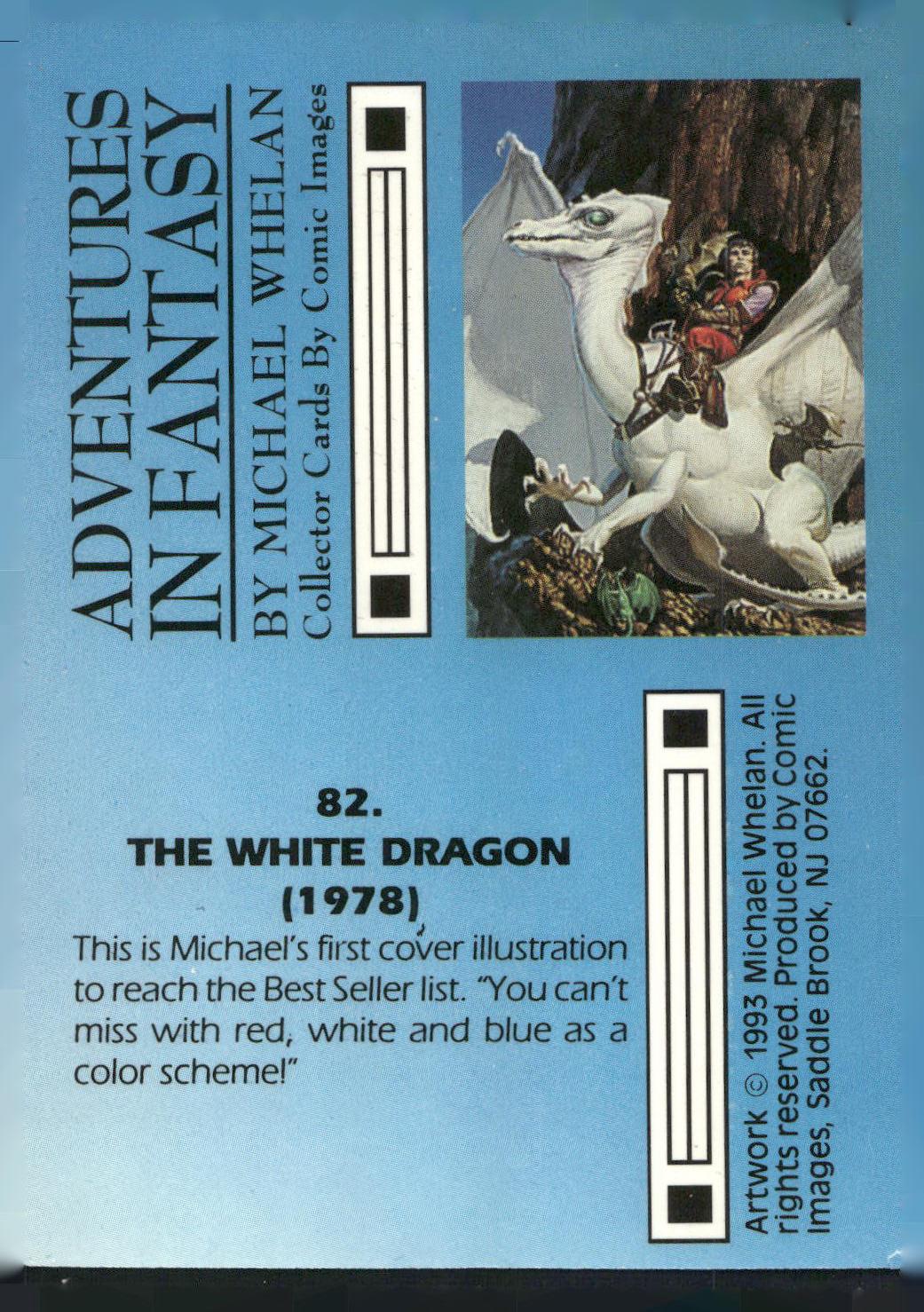 1993 Comic Images Michael Whelan Adventures in Fantasy #82 The White Dragon