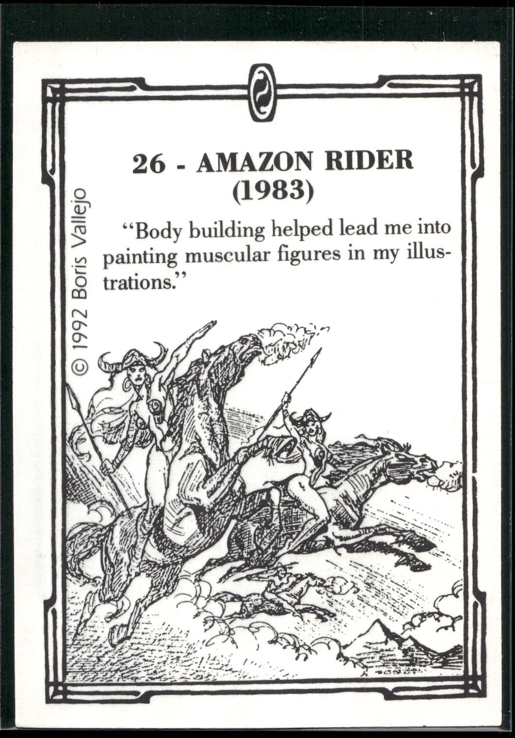 1992 Comic Images Boris Series 2: The Fantasy Continues #26 Amazon Rider