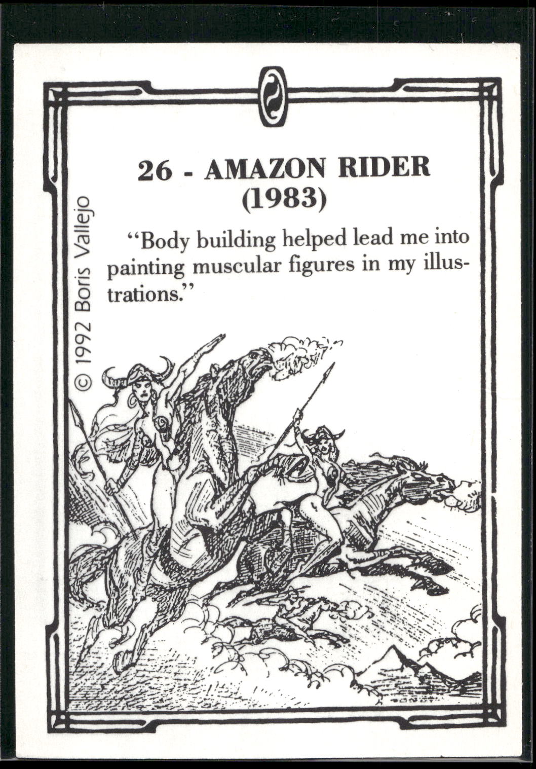 1992 Comic Images Boris Series 2: The Fantasy Continues #26 Amazon Rider