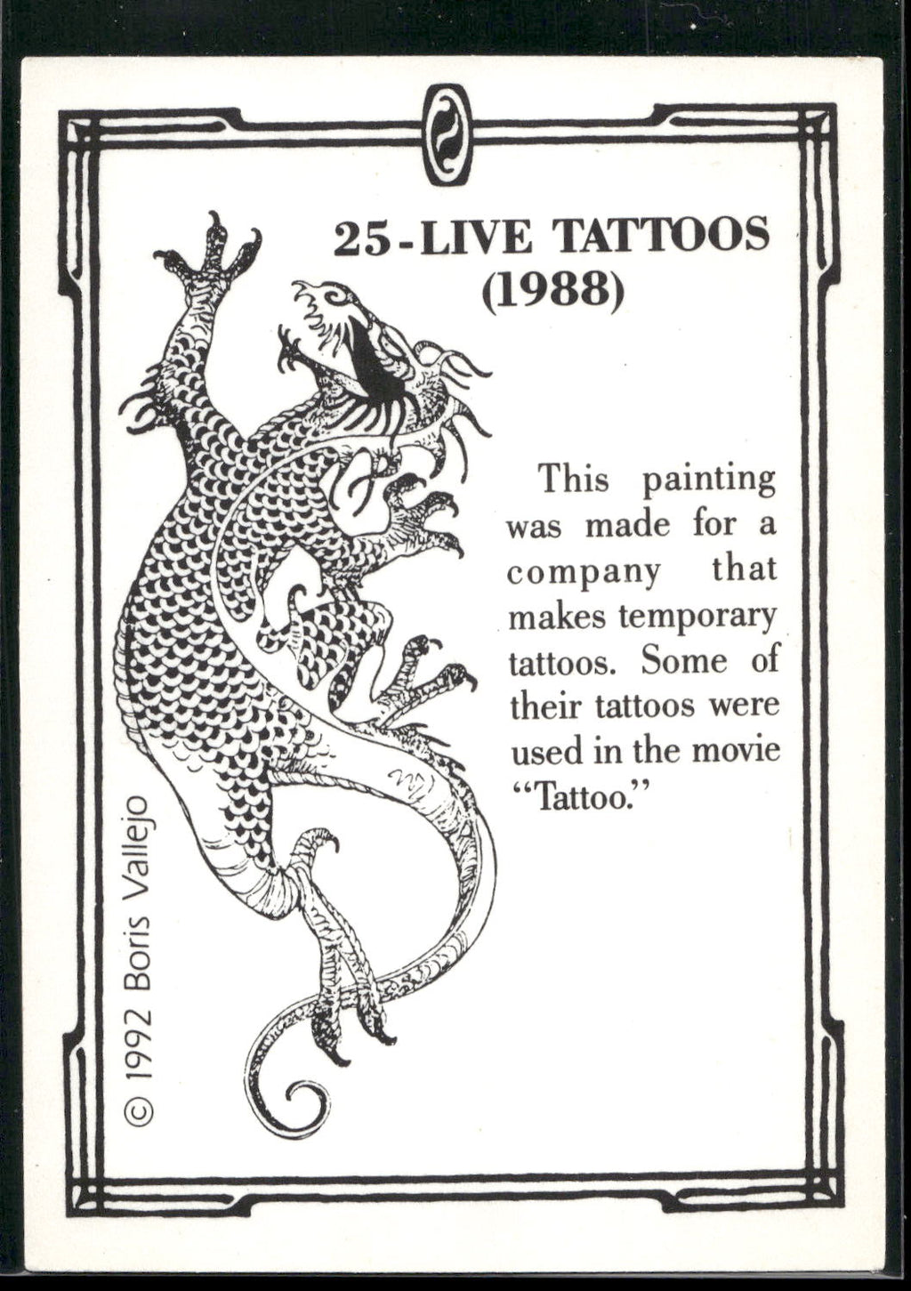 1992 Comic Images Boris Series 2: The Fantasy Continues #25 Live Tattoos