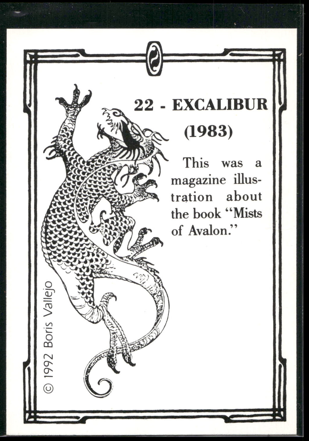 1992 Comic Images Boris Series 2: The Fantasy Continues #22 Excalibur