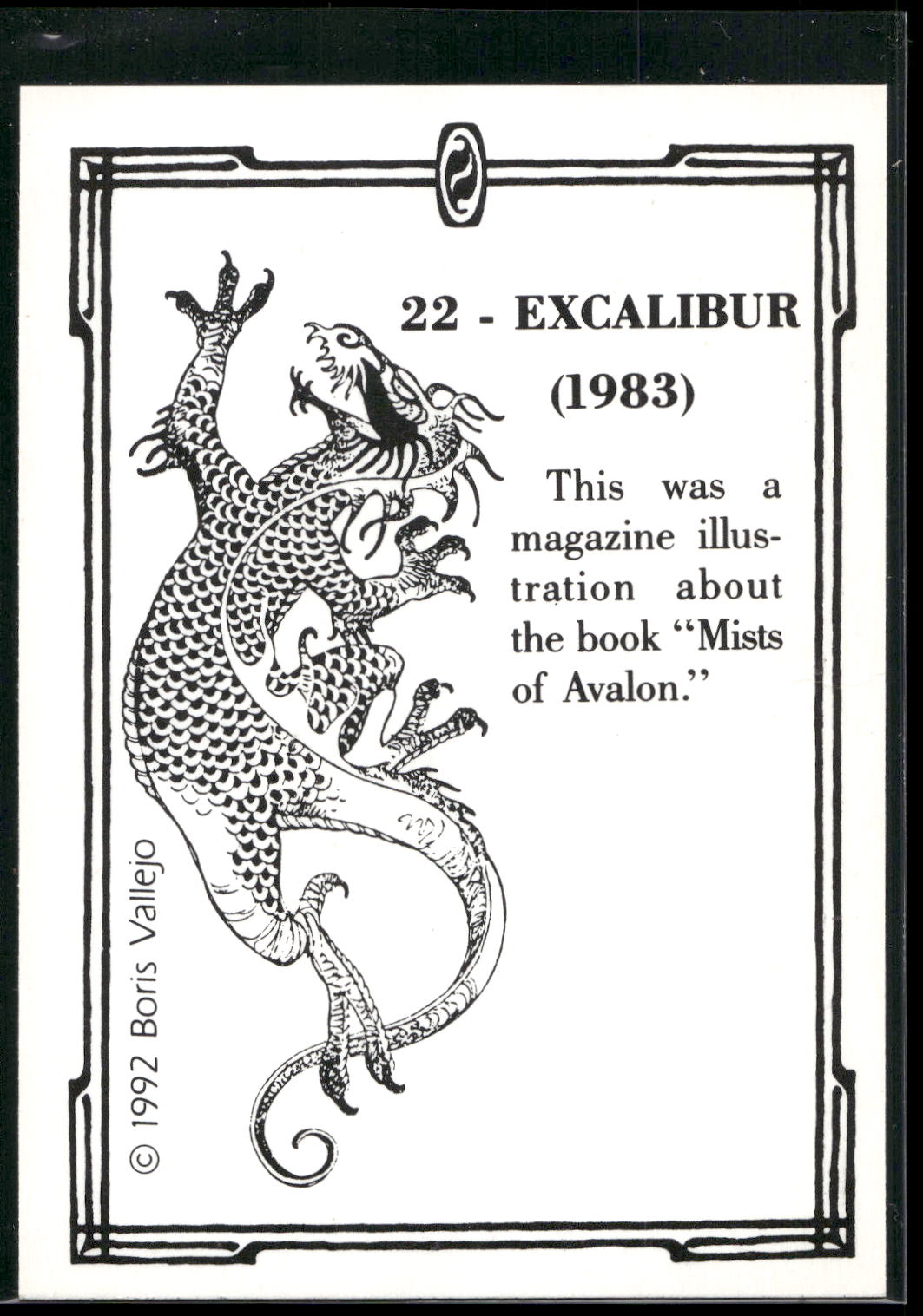 1992 Comic Images Boris Series 2: The Fantasy Continues #22 Excalibur