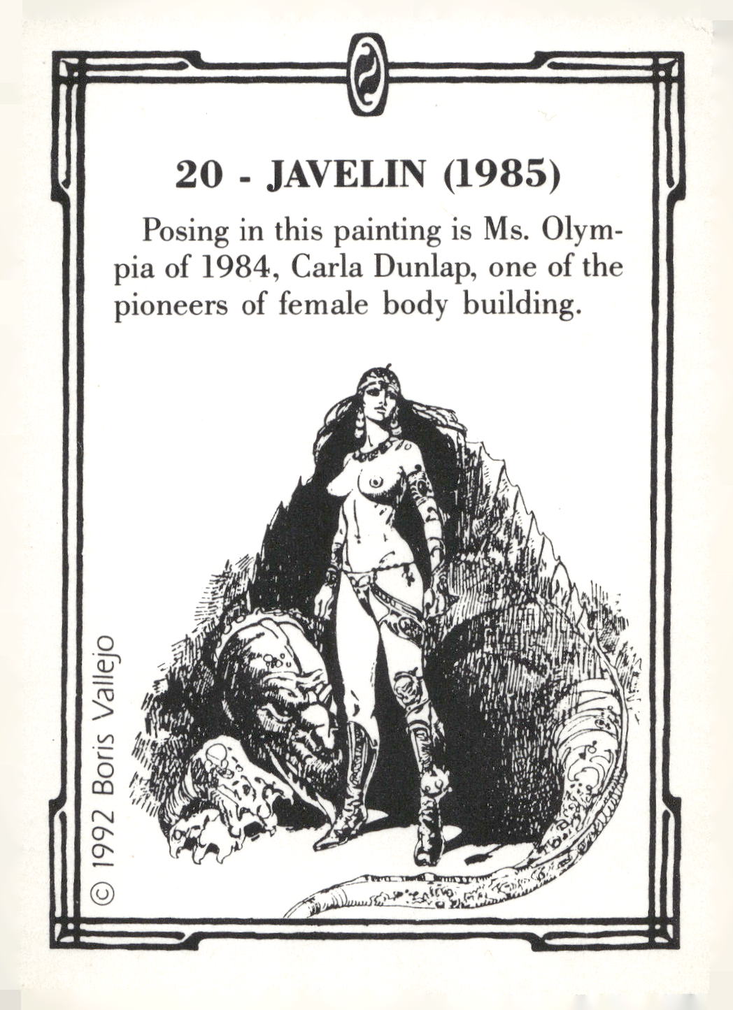1992 Comic Images Boris Series 2: The Fantasy Continues #20 Javelin