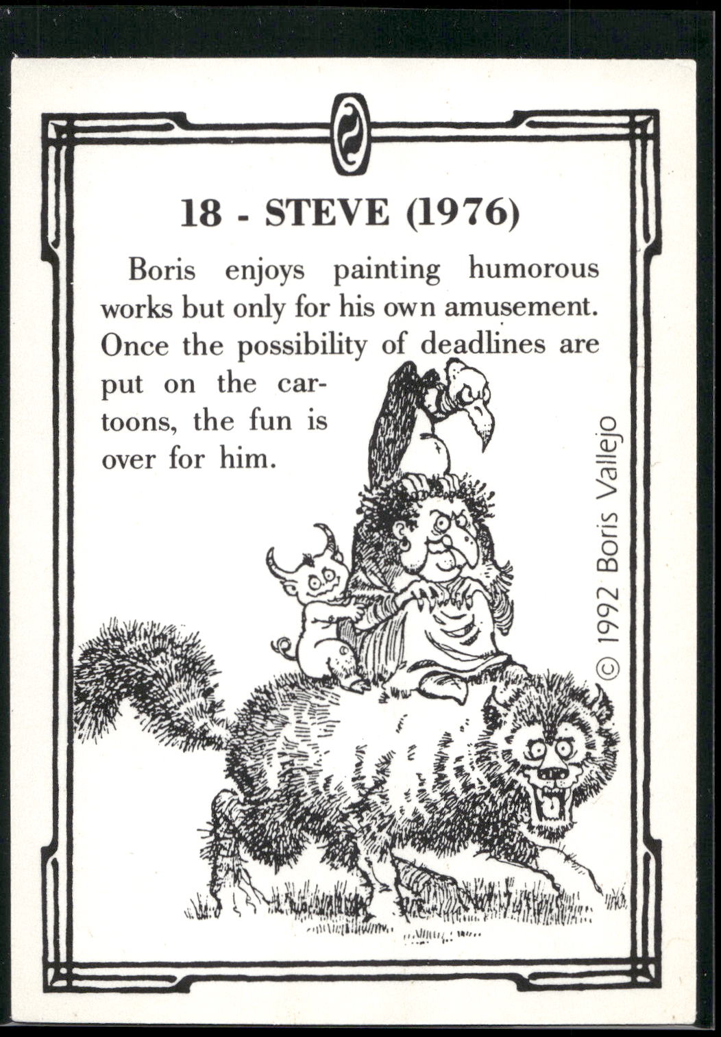 1992 Comic Images Boris Series 2: The Fantasy Continues #18 Steve