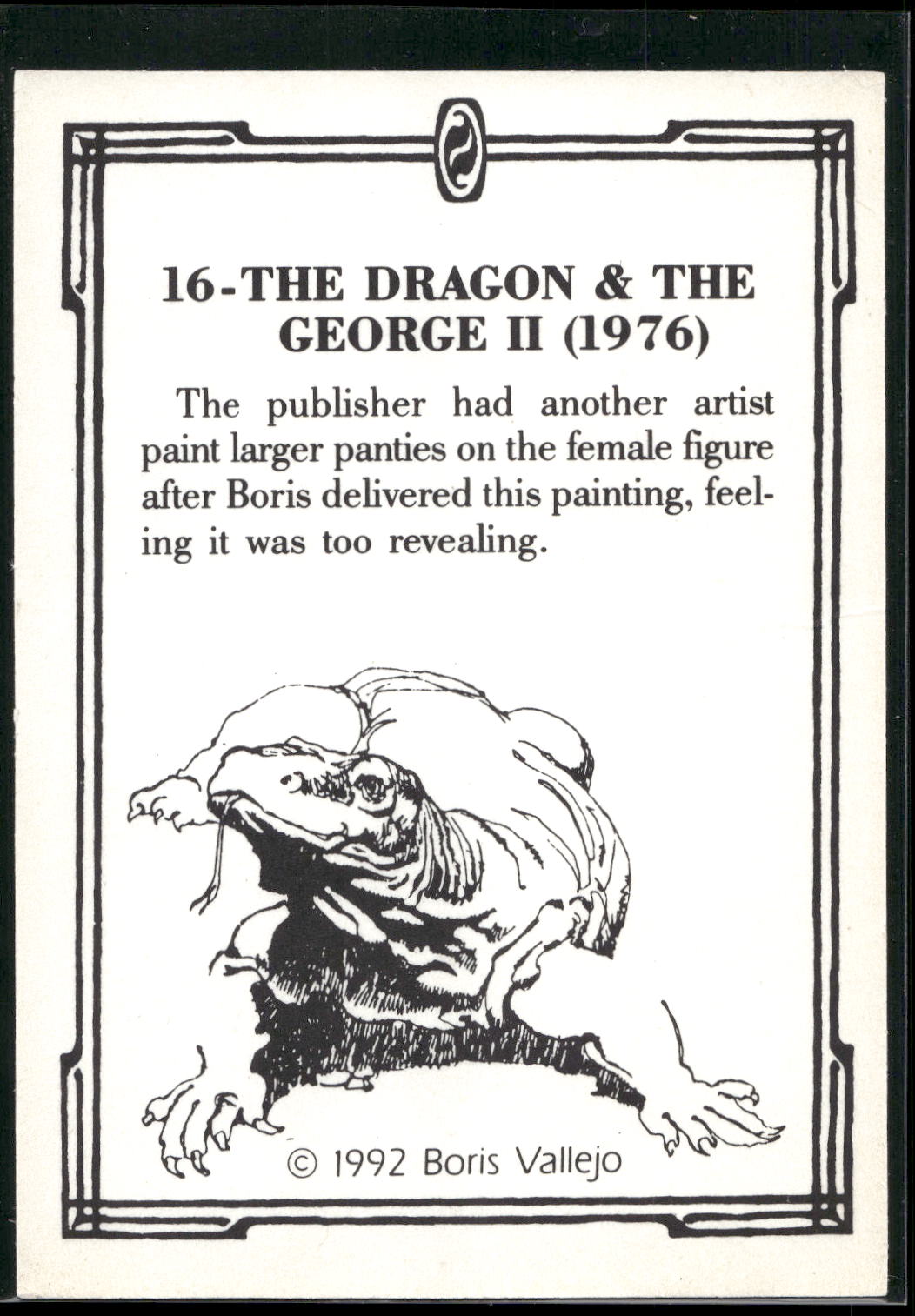 1992 Boris Series 2: The Fantasy Continues #16 Dragon and The George II