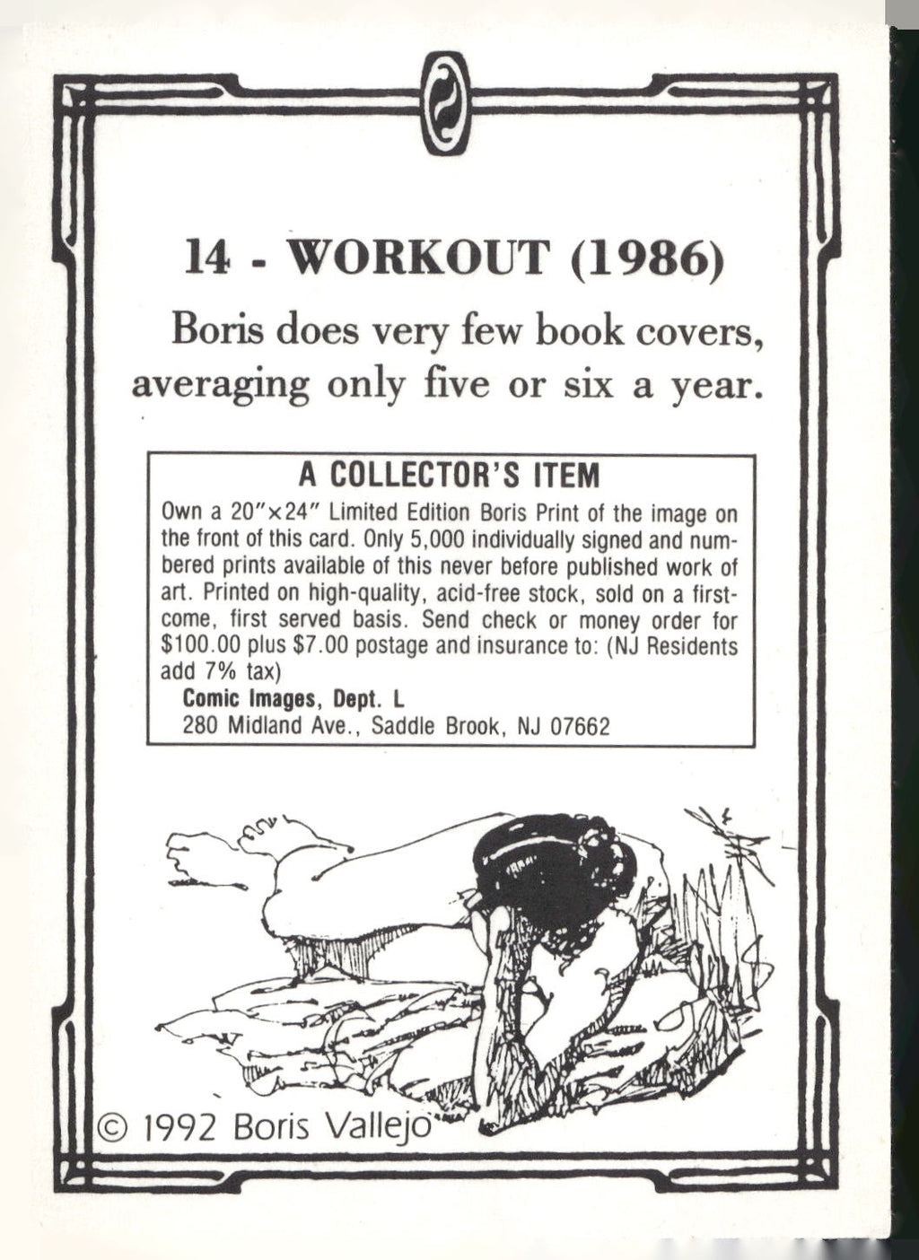 1992 Comic Images Boris Series 2: The Fantasy Continues #14 Workout