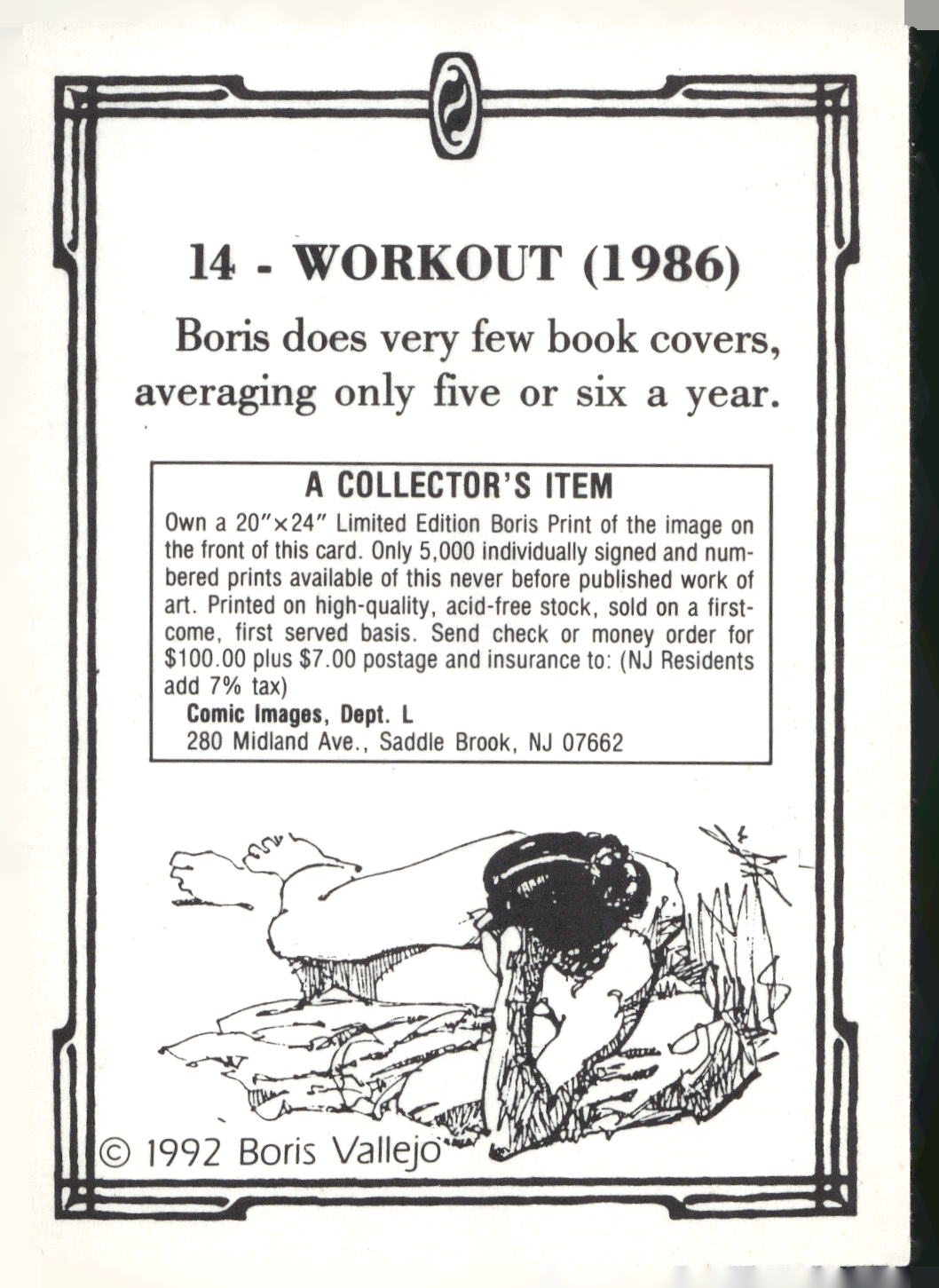1992 Comic Images Boris Series 2: The Fantasy Continues #14 Workout