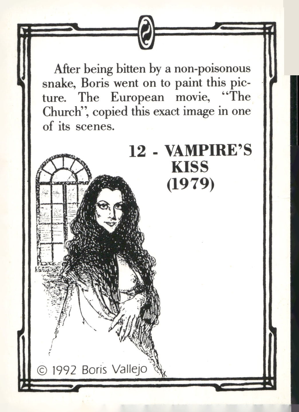 1992 Comic Images Boris Series 2: The Fantasy Continues #12 Vampire's Kiss