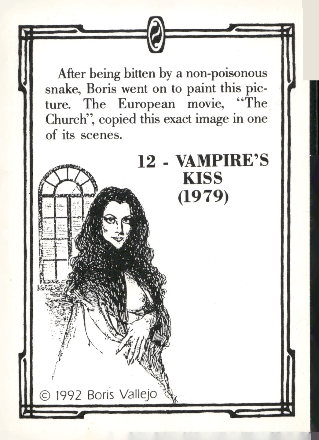 1992 Comic Images Boris Series 2: The Fantasy Continues #12 Vampire's Kiss