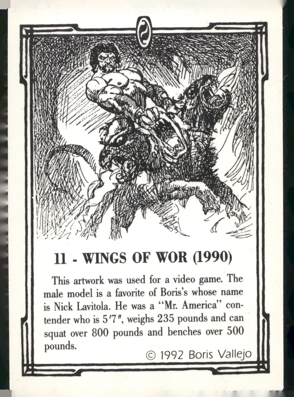 1992 Comic Images Boris Series 2: The Fantasy Continues #11 Wings of Wor
