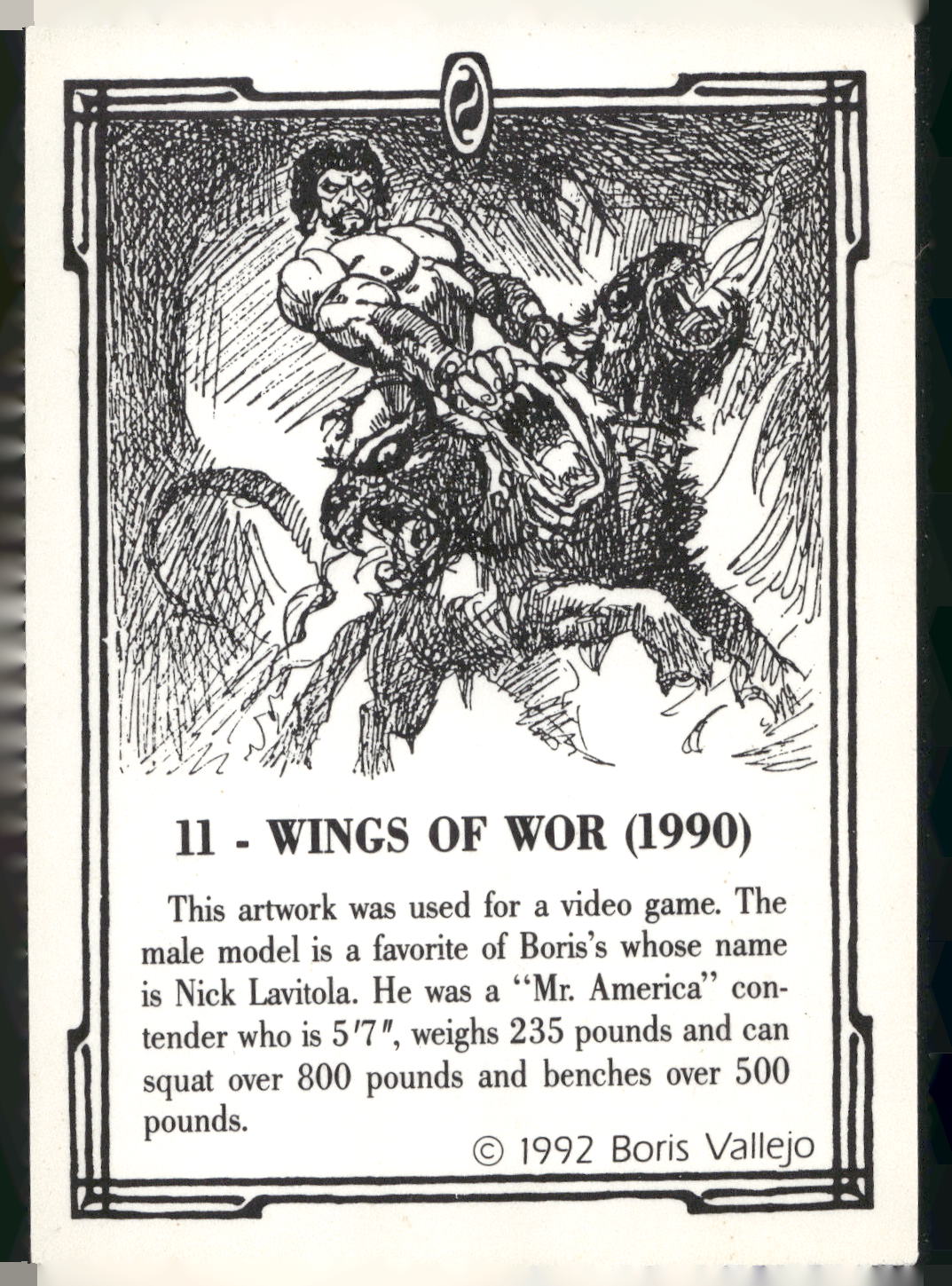 1992 Comic Images Boris Series 2: The Fantasy Continues #11 Wings of Wor