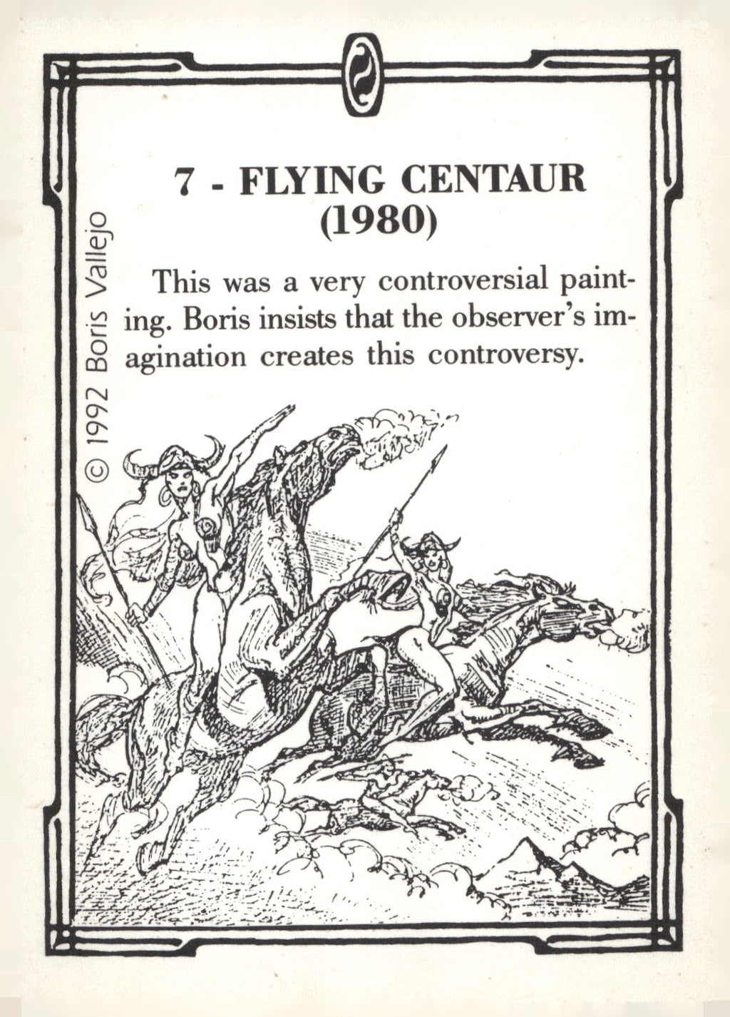 1992 Comic Images Boris Series 2: The Fantasy Continues #7 Flying Centaur