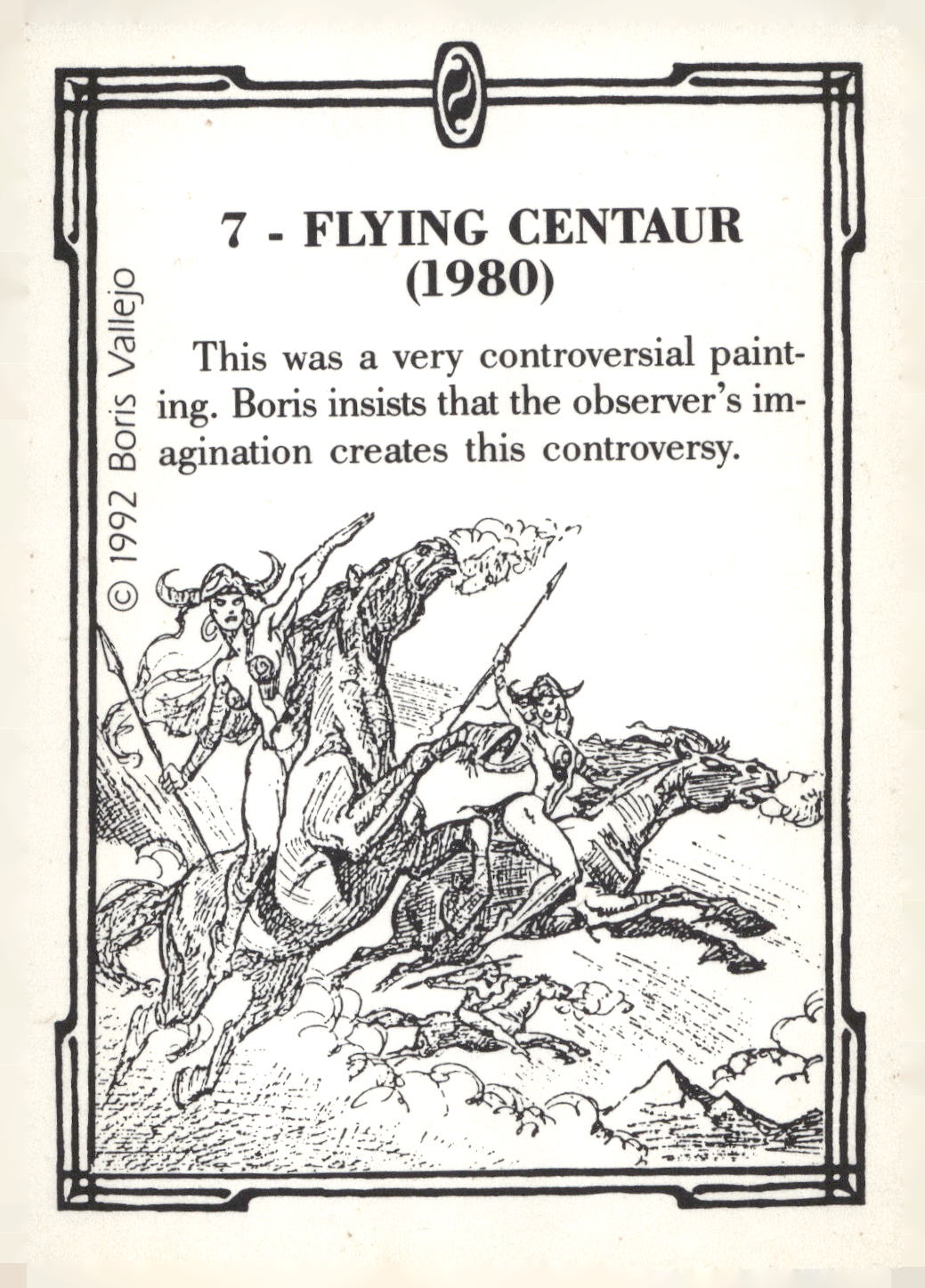 1992 Comic Images Boris Series 2: The Fantasy Continues #7 Flying Centaur