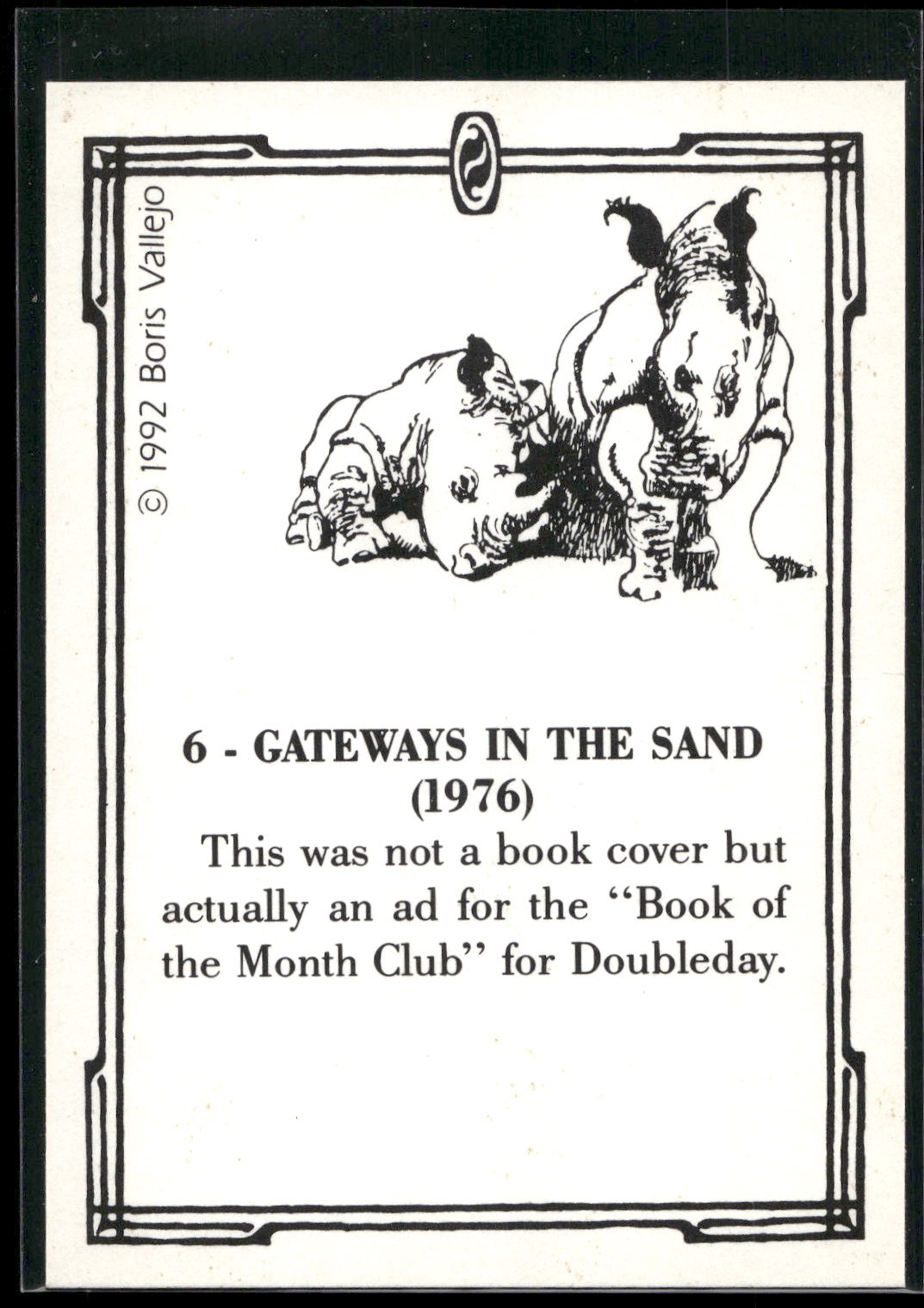 1992 Comic Images Boris Series 2: The Fantasy Continues #6 Gateways in the Sand
