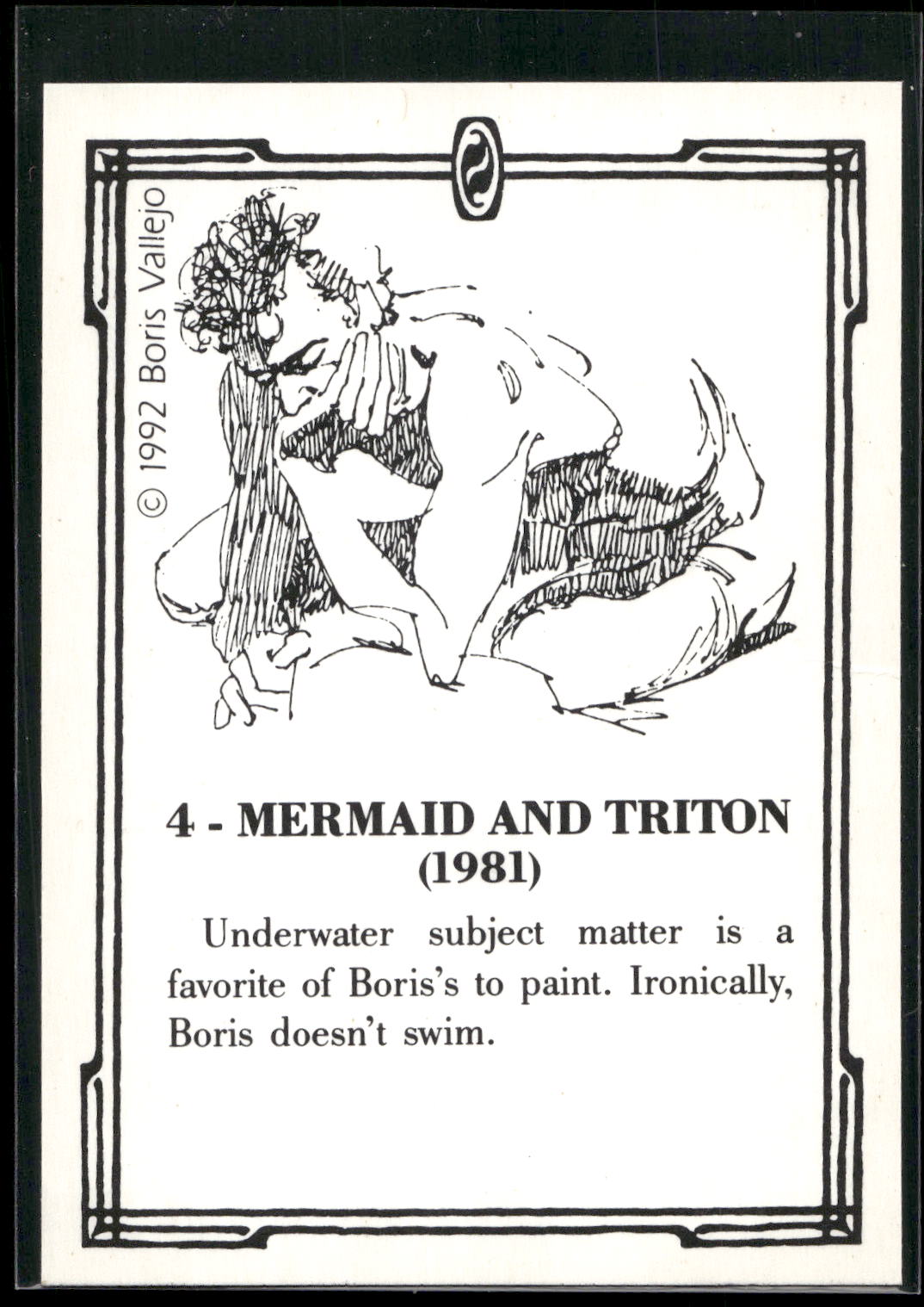 1992 Comic Images Boris Series 2: The Fantasy Continues #4 Mermaid and Triton