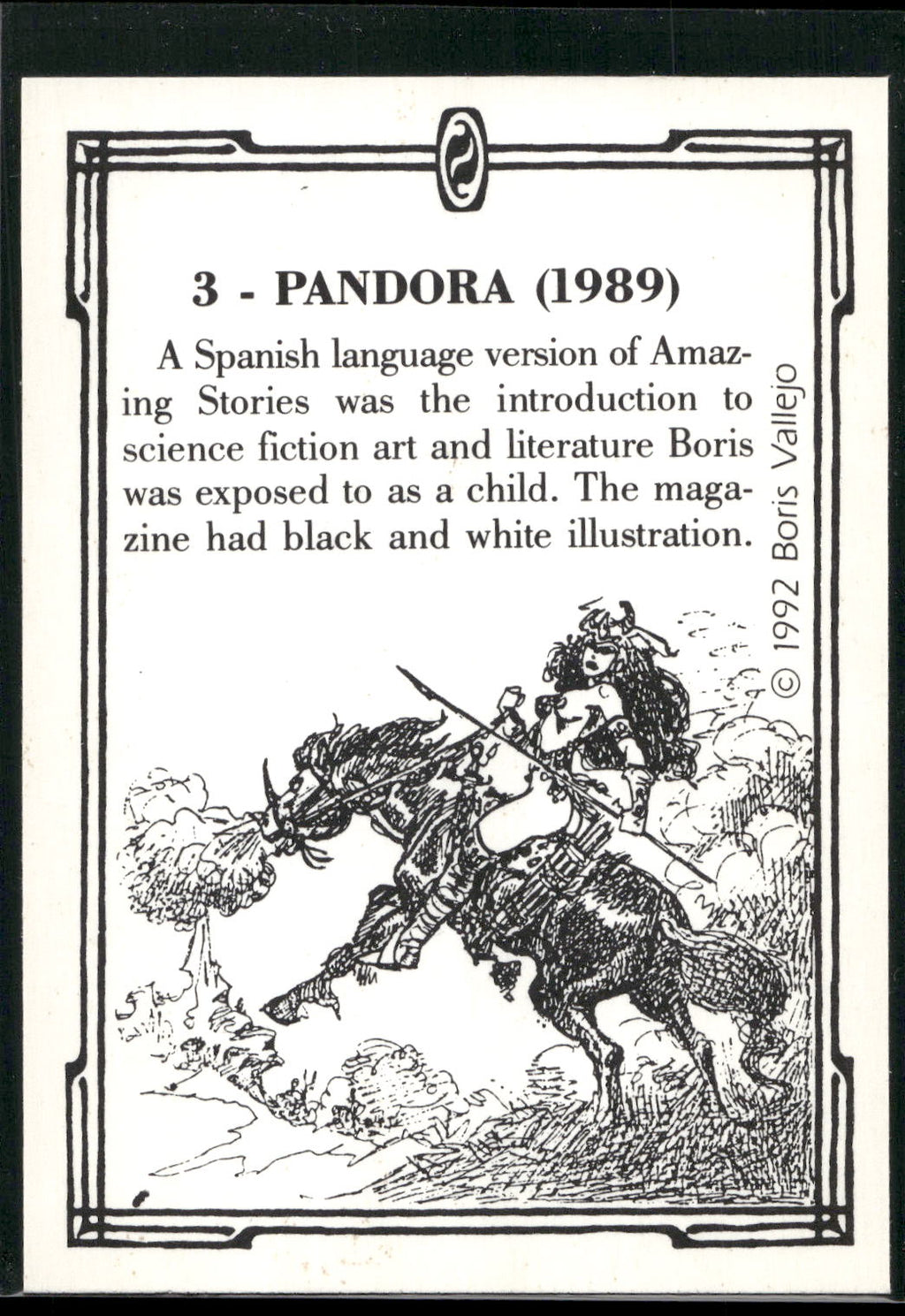 1992 Comic Images Boris Series 2: The Fantasy Continues #3 Pandora