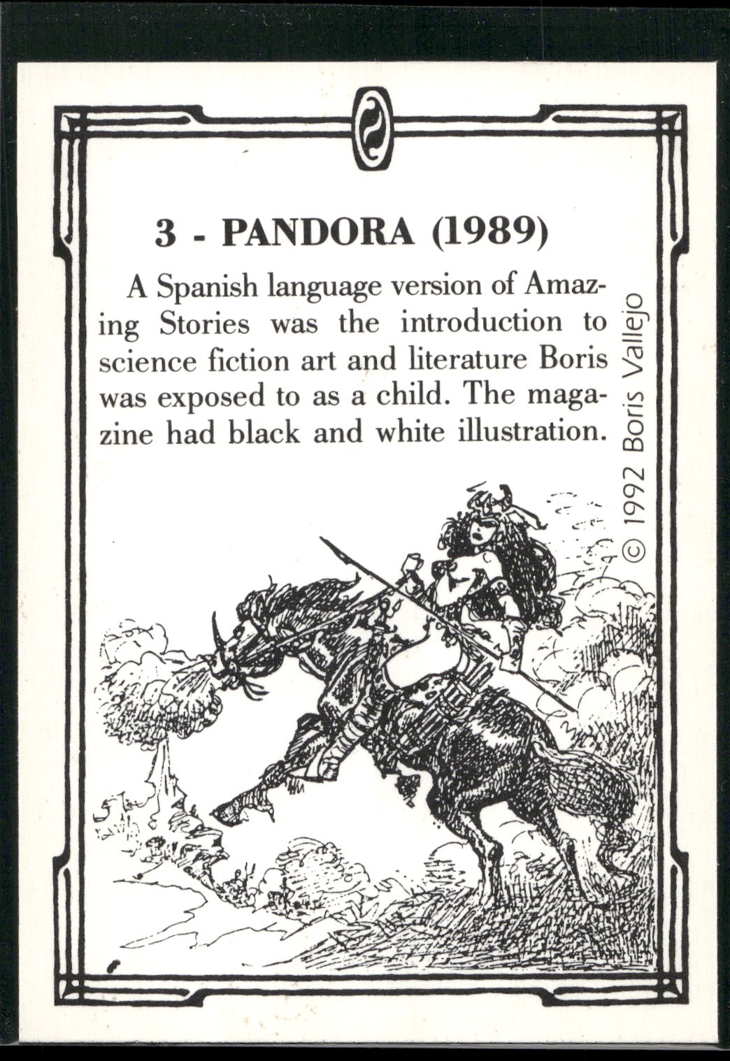 1992 Comic Images Boris Series 2: The Fantasy Continues #3 Pandora