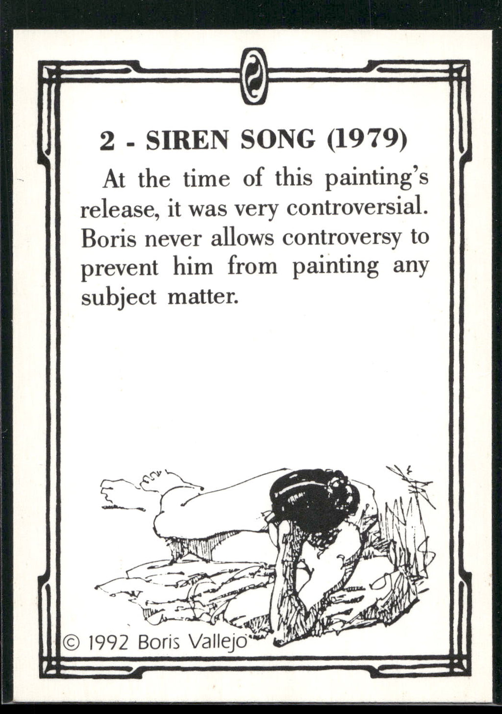 1992 Comic Images Boris Series 2: The Fantasy Continues #2 Siren Song