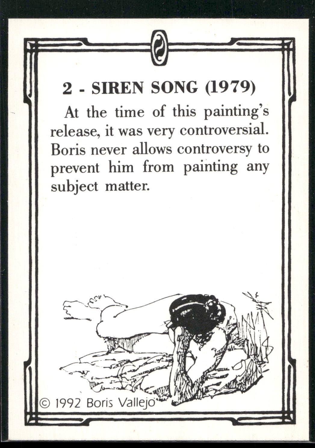 1992 Comic Images Boris Series 2: The Fantasy Continues #2 Siren Song