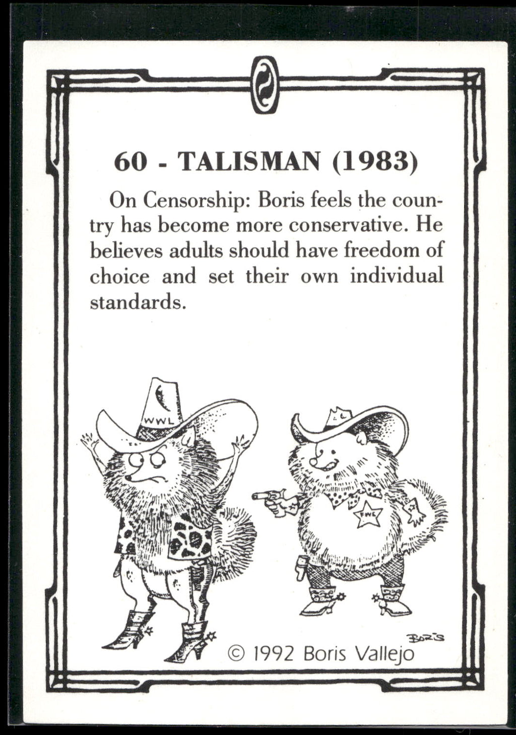 1992 Comic Images Boris Series 2: The Fantasy Continues #60 Talisman