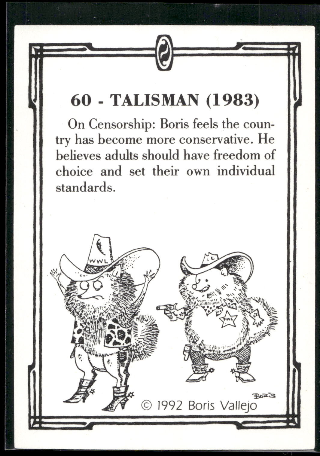 1992 Comic Images Boris Series 2: The Fantasy Continues #60 Talisman