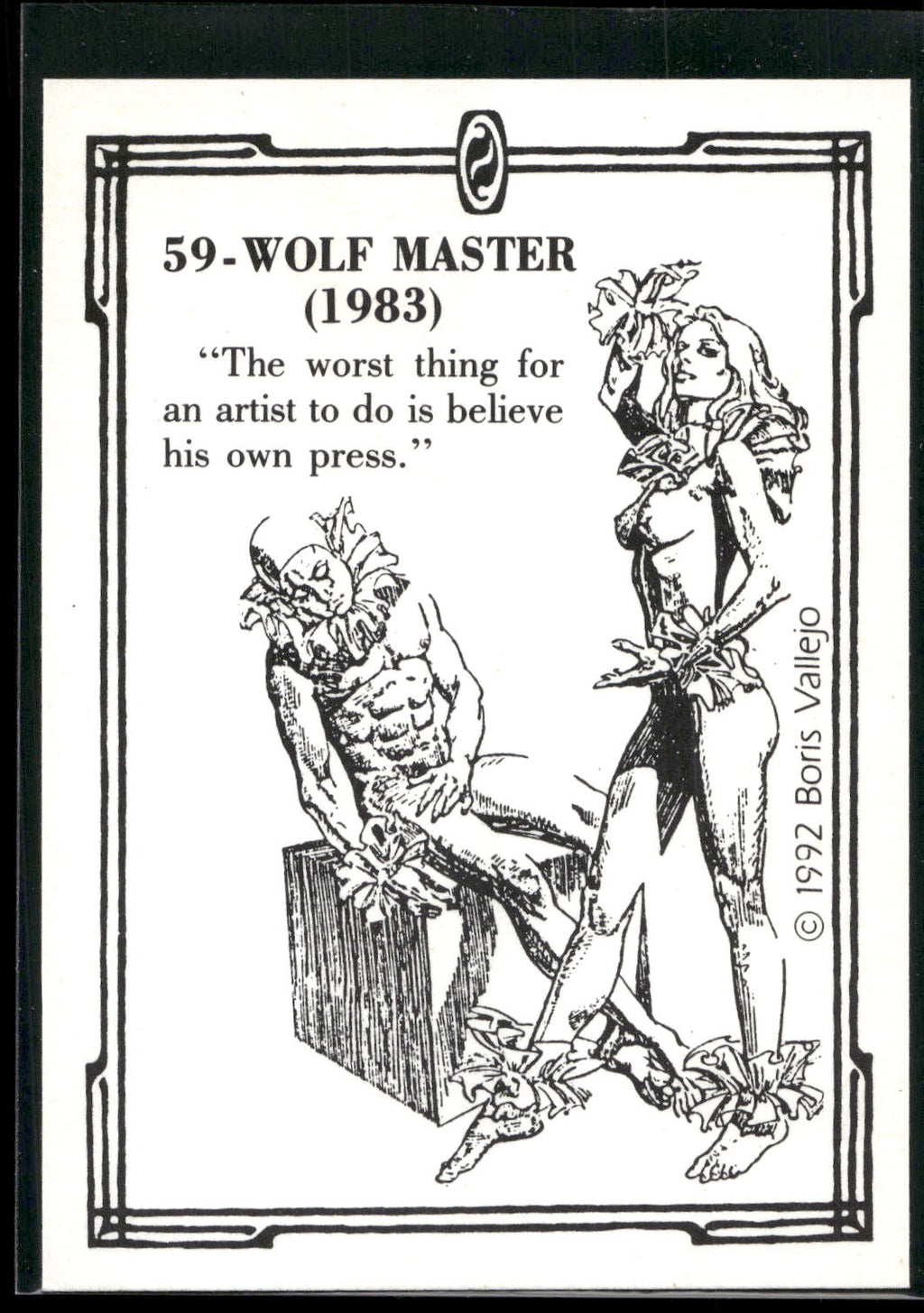 1992 Comic Images Boris Series 2: The Fantasy Continues #59 Wolf Master