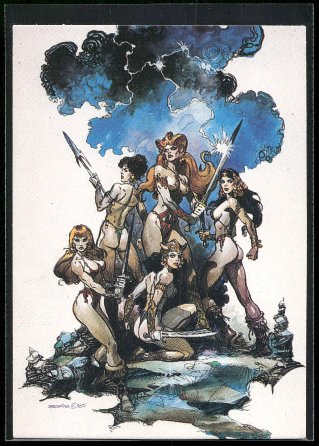 1992 Comic Images Boris Series 2: The Fantasy Continues #43 Amazon Queen Sketch