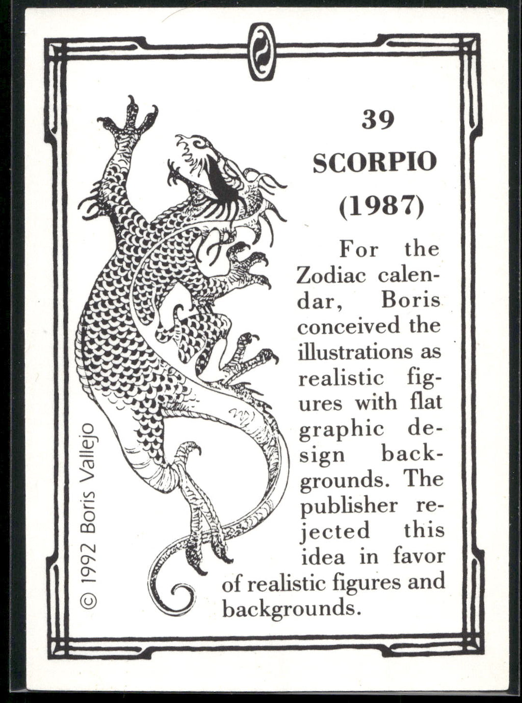 1992 Comic Images Boris Series 2: The Fantasy Continues #39 Scorpio