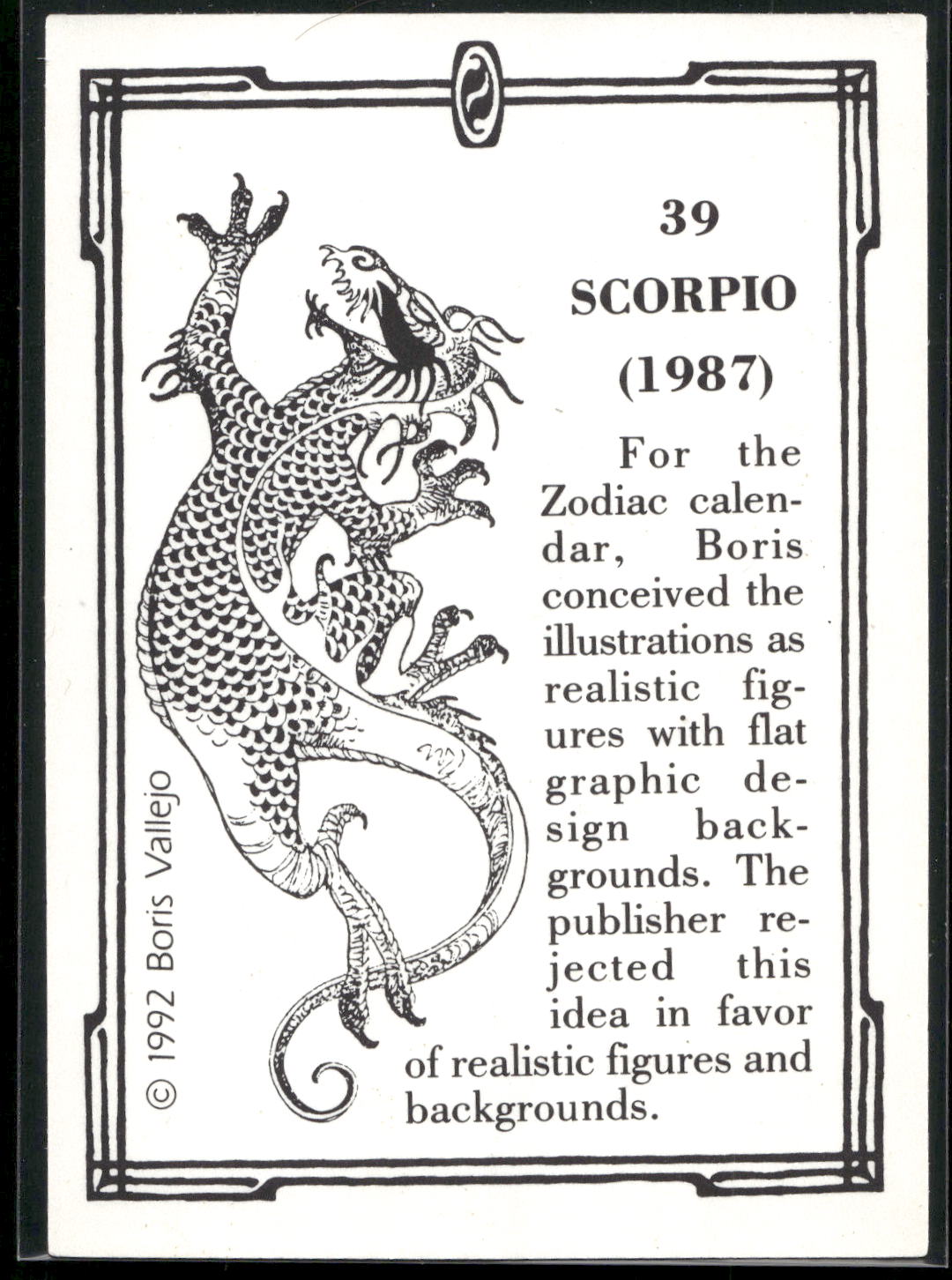 1992 Comic Images Boris Series 2: The Fantasy Continues #39 Scorpio