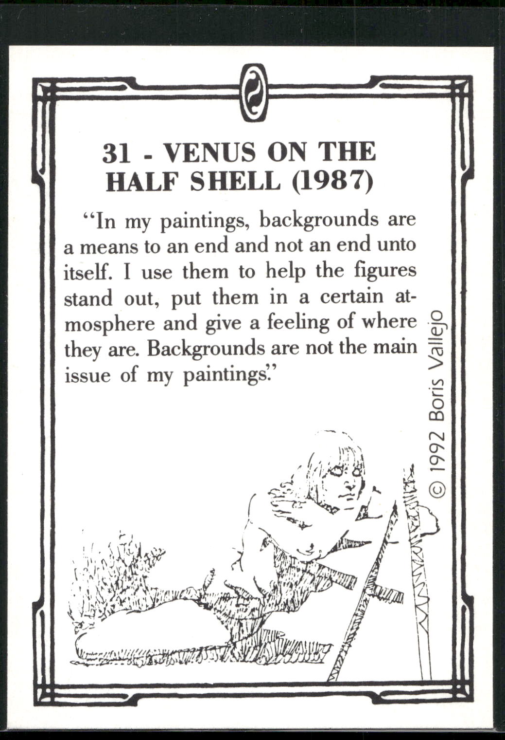 1992 Boris Series 2: The Fantasy Continues #31 Venus on the Half Shell