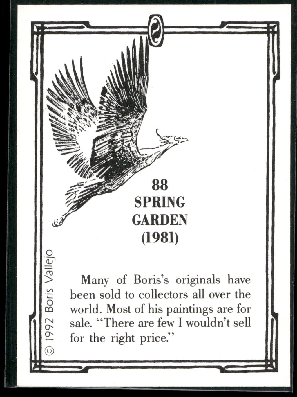 1992 Comic Images Boris Series 2: The Fantasy Continues #88 Spring Garden