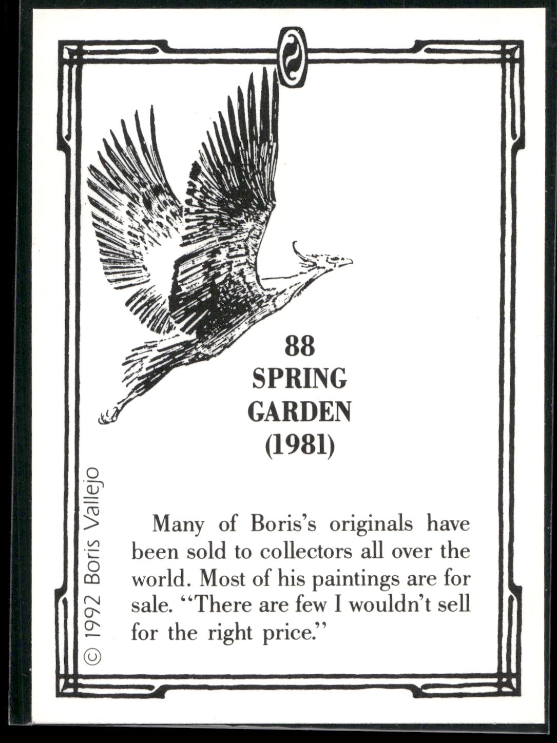 1992 Comic Images Boris Series 2: The Fantasy Continues #88 Spring Garden