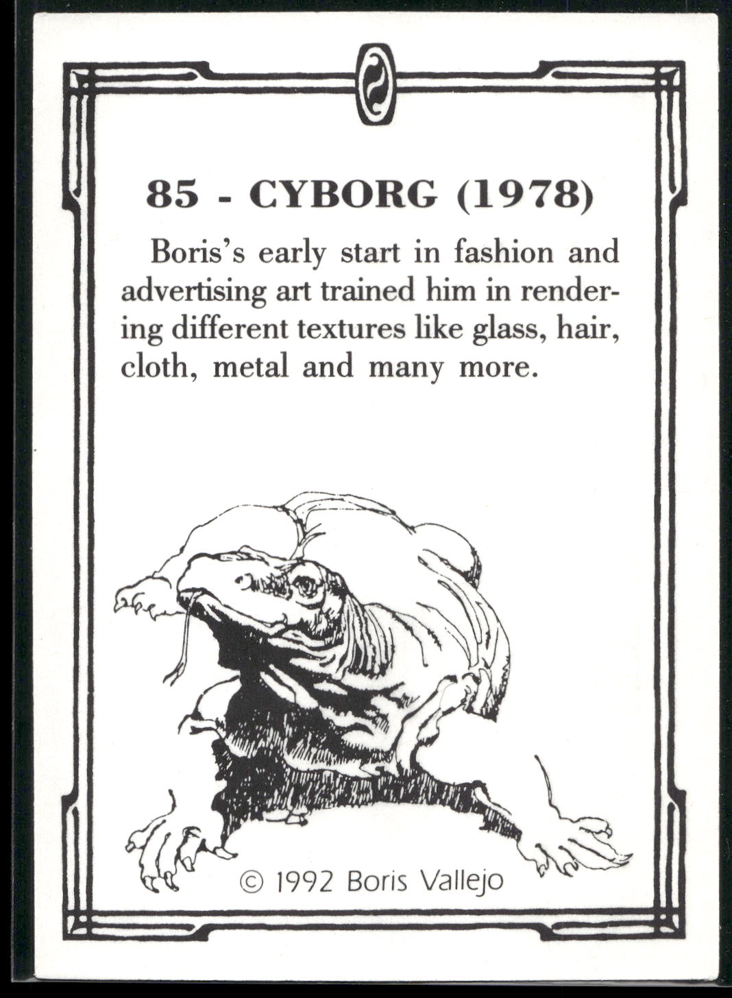 1992 Comic Images Boris Series 2: The Fantasy Continues #85 Cyborg