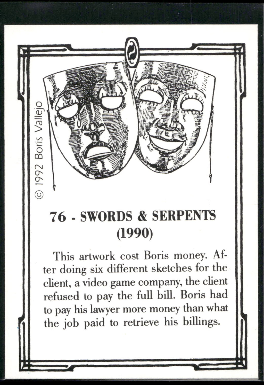 1992 Boris Series 2: The Fantasy Continues #76 Swords &amp; Serpents