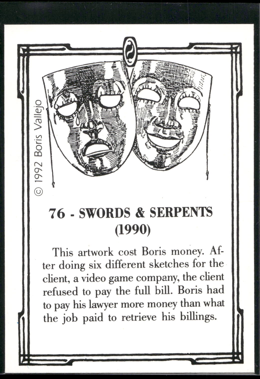 1992 Boris Series 2: The Fantasy Continues #76 Swords &amp; Serpents