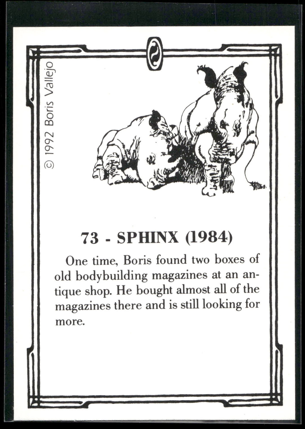 1992 Comic Images Boris Series 2: The Fantasy Continues #73 Sphinx