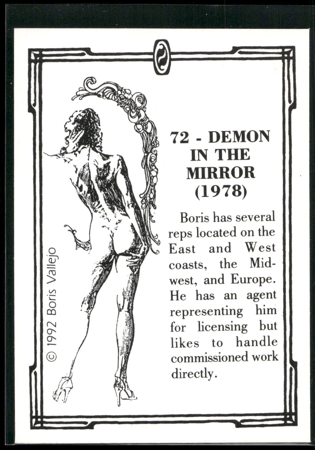 1992 Comic Images Boris Series 2: The Fantasy Continues #72 Demon in the Mirror