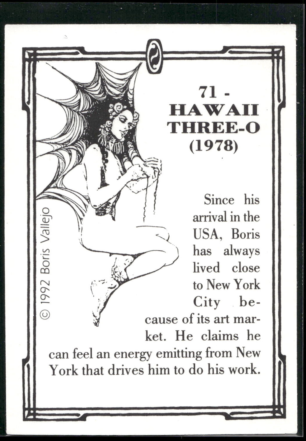 1992 Comic Images Boris Series 2: The Fantasy Continues #71 Hawaii Three-O