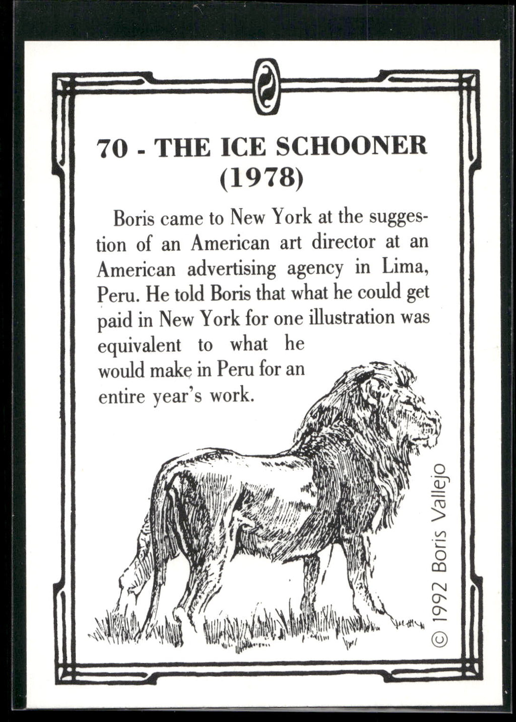1992 Comic Images Boris Series 2: The Fantasy Continues #70 The Ice Schooner