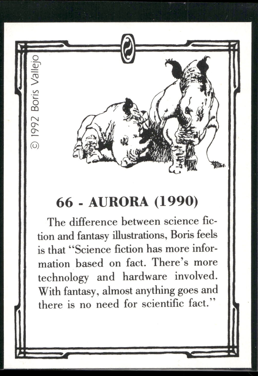 1992 Comic Images Boris Series 2: The Fantasy Continues #66 Aurora